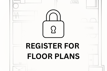 Floor plan layout of Aura Lakeview Village townhomes showing room dimensions and design options.